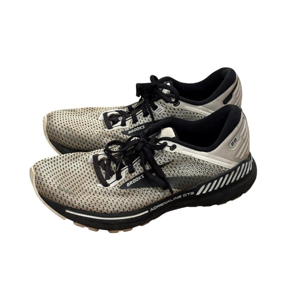 Brooks Womens Running Shoes Size 8.5 Adrenaline GTS 22 White Black 1103661D135